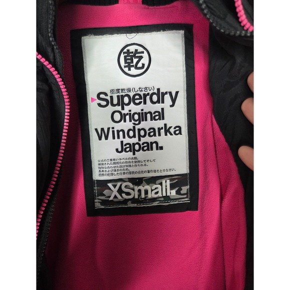 Superdry Women's Black Pink Fur‎ Hood Parka Jacket Coat xs - Picture 10 of 16
